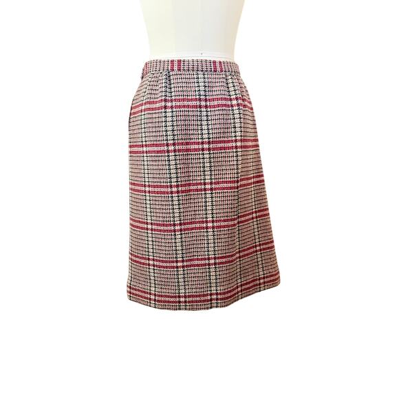 Vintage Pendleton Wool Midi Skirt | Plaid Red Black | Size 6 | Made in USA - Picture 1 of 6